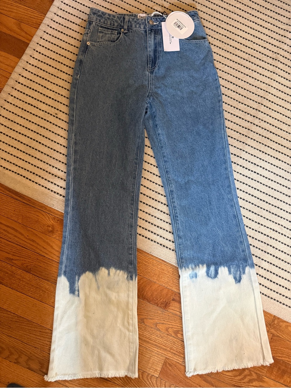 Princess Polly Myrtle Ombre Dip Dye Denim Mid Slouch Jeans